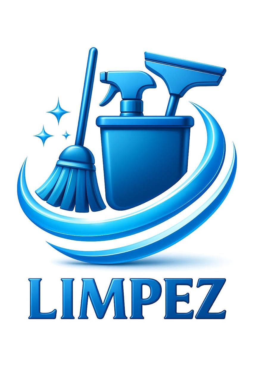 Logo Limpez com utensilios de limpeza