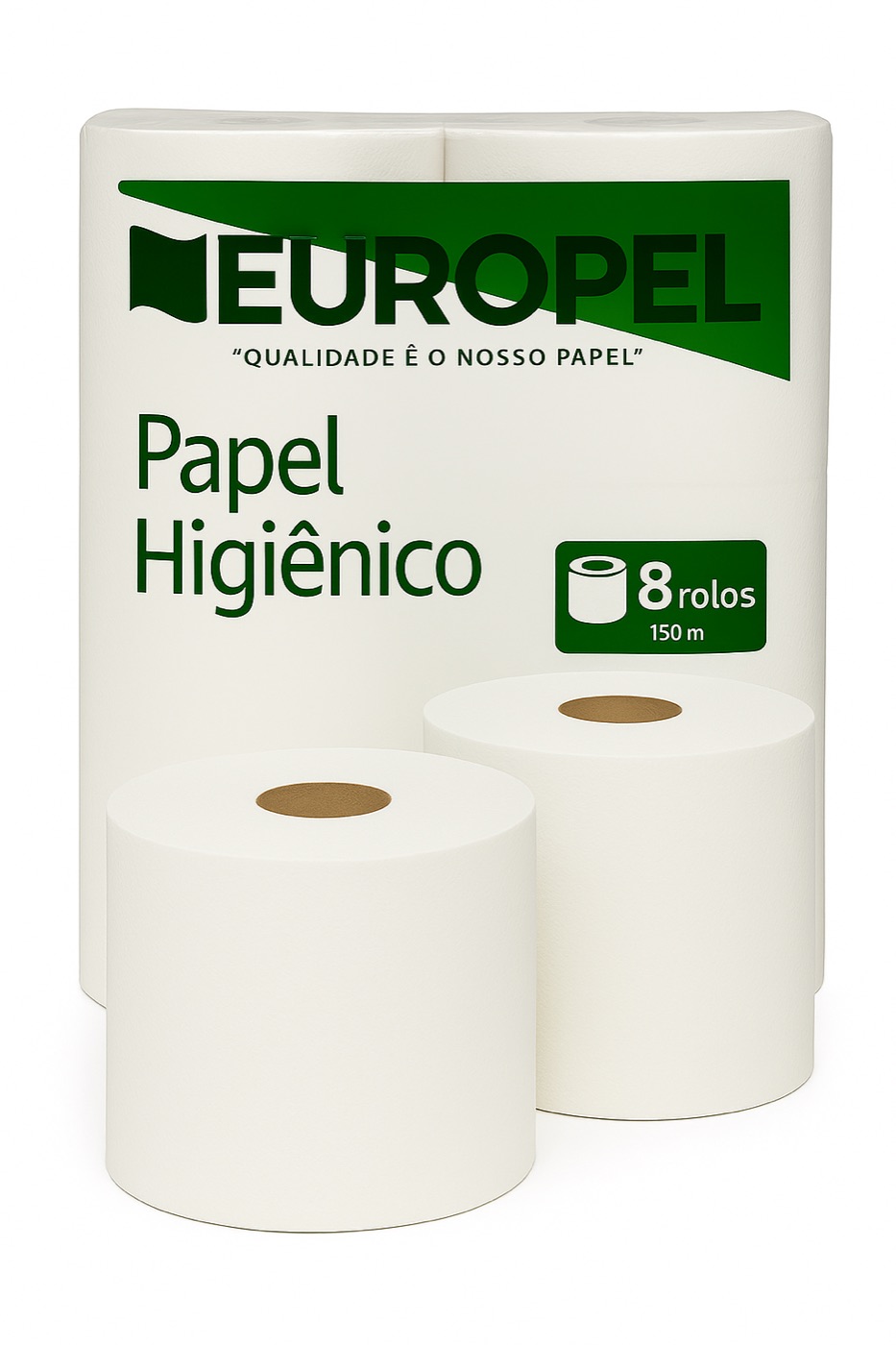 PAPEL HIGIÊNICO ROLÃO EUROPEL - 150M - FARDO COM 8 ROLOS - USO INSTITUCIONAL/COMERCIAL (BRANCO) — imagem 3