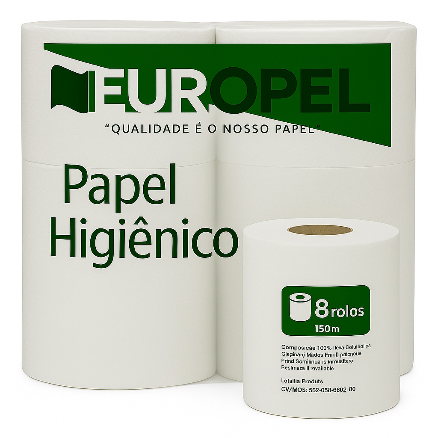PAPEL HIGIÊNICO ROLÃO EUROPEL - 150M - FARDO COM 8 ROLOS - USO INSTITUCIONAL/COMERCIAL (BRANCO) — imagem 4