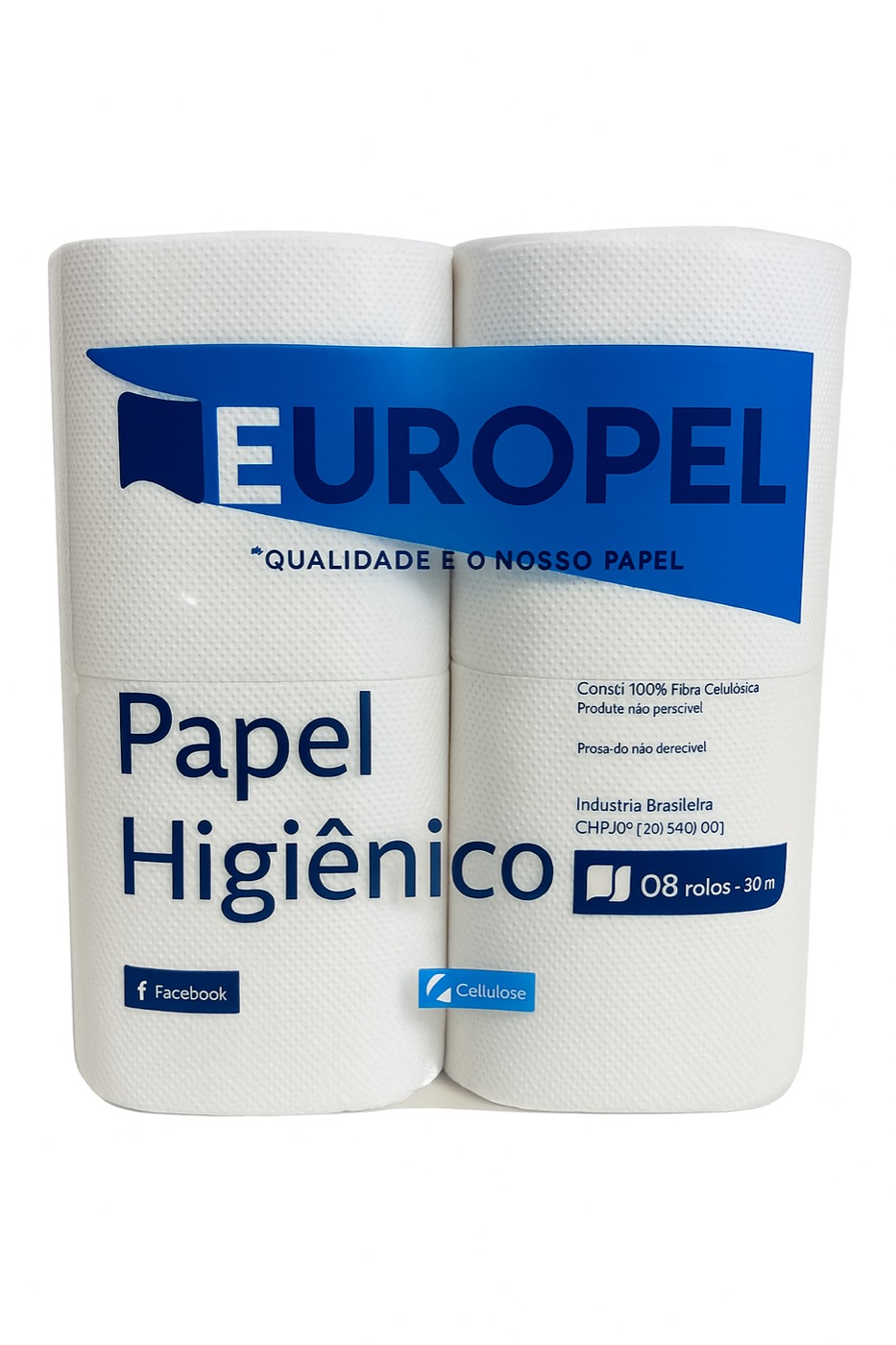 PAPEL HIGIÊNICO ROLÃO EUROPEL - 150M - FARDO COM 8 ROLOS - USO INSTITUCIONAL/COMERCIAL (100% CELULOSE) — imagem 1