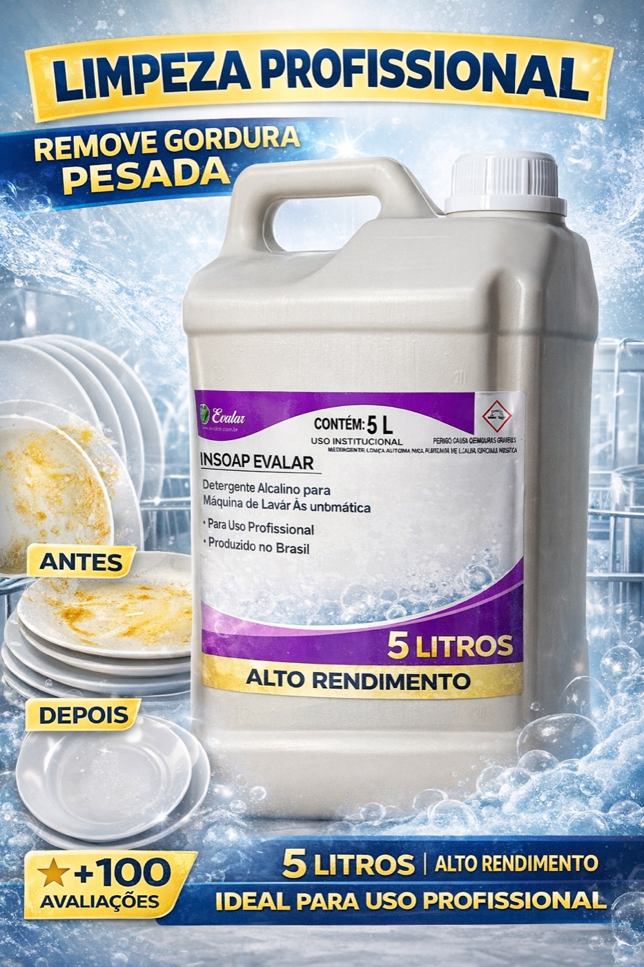 Detergente Máquina Lava Louças 5L Profissional – Remove Gordura Pesada | Alto Rendimento — imagem 1
