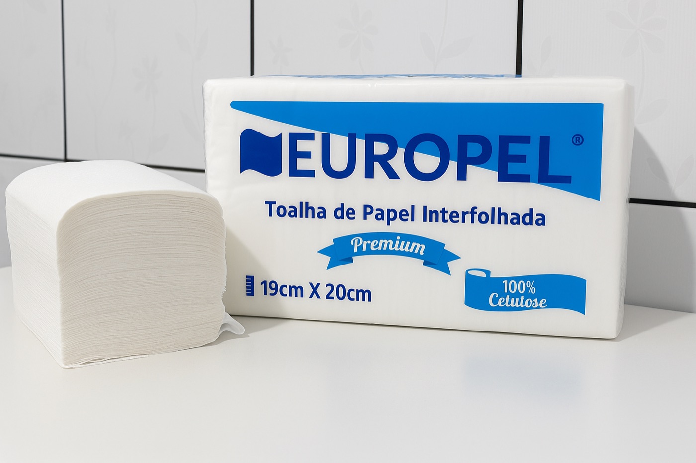 Papel Toalha Interfolha Premium - Europel - 1000 folhas - Uso Institucional/Comercial (100% celulose) — imagem 3