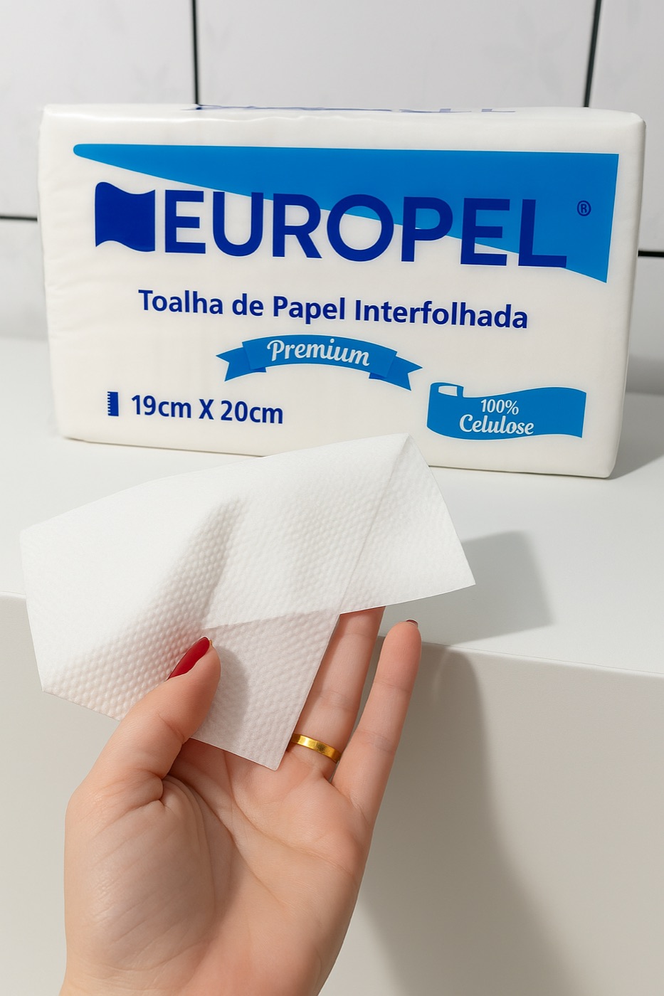 Papel Toalha Interfolha Premium - Europel - 1000 folhas - Uso Institucional/Comercial (100% celulose) — imagem 5